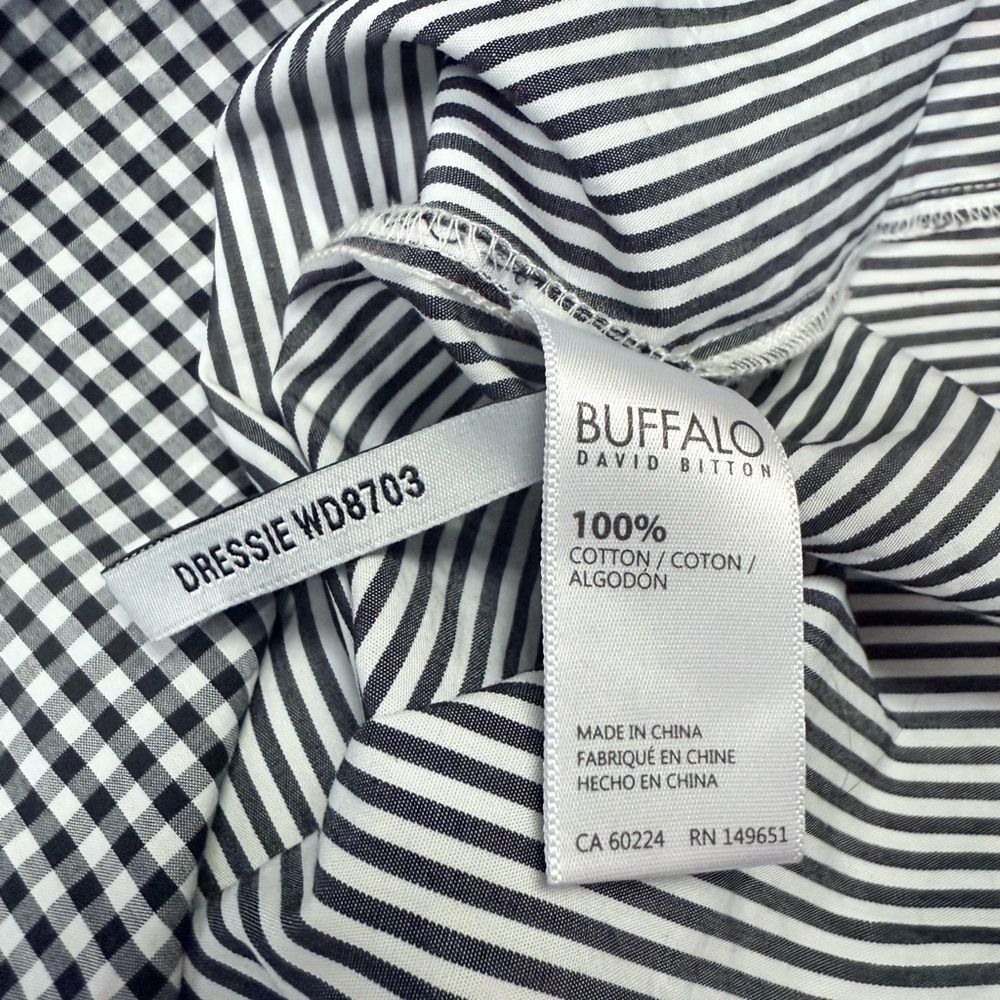 NWT Patchwork Gingham Off Shoulder Cotton Mini Dress Buffalo David Bitton Sz XL - Picture 7 of 8